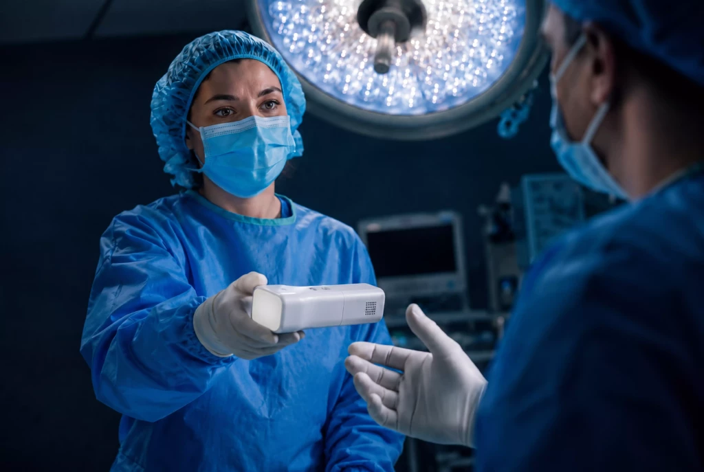 AR glasses view with tumour overlay